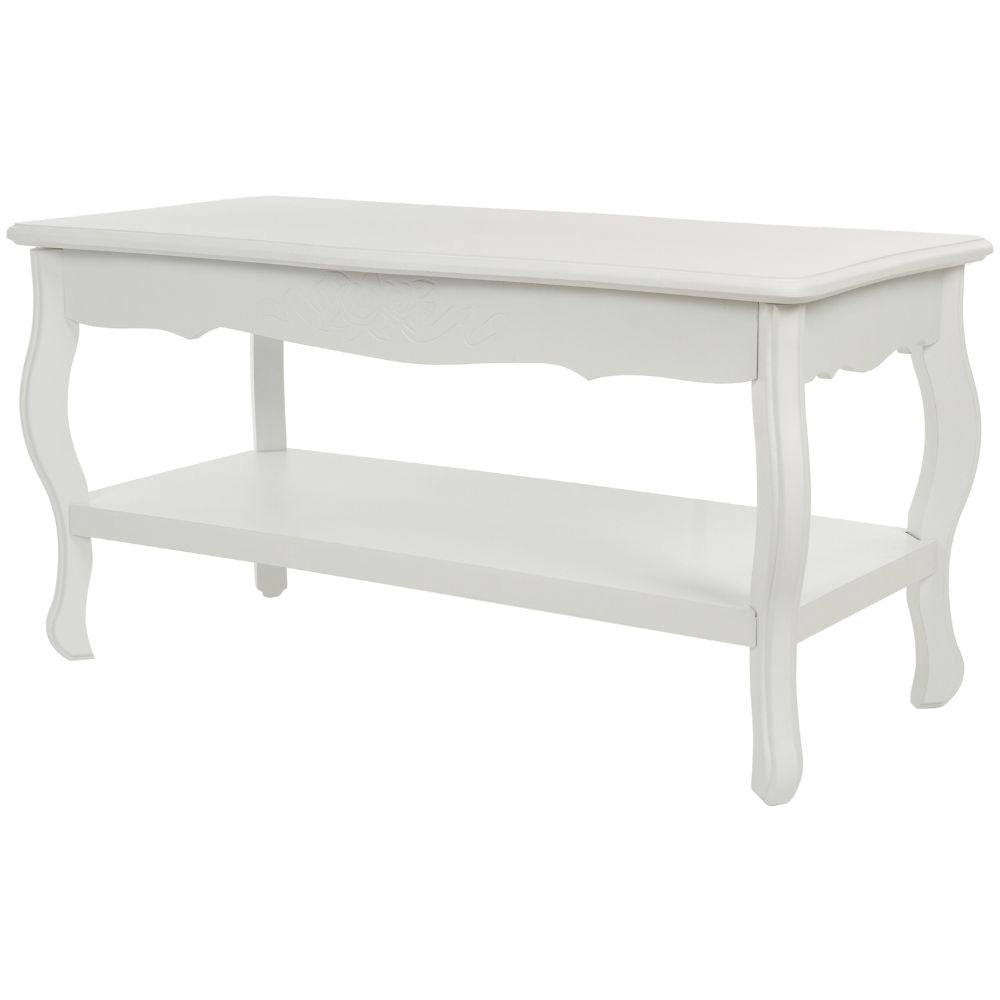 Romantischer Couchtisch BAHAR 88cm weiss Landhaus