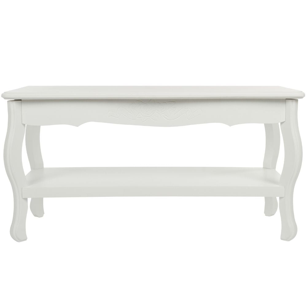 Romantischer Couchtisch BAHAR 88cm weiss Landhaus