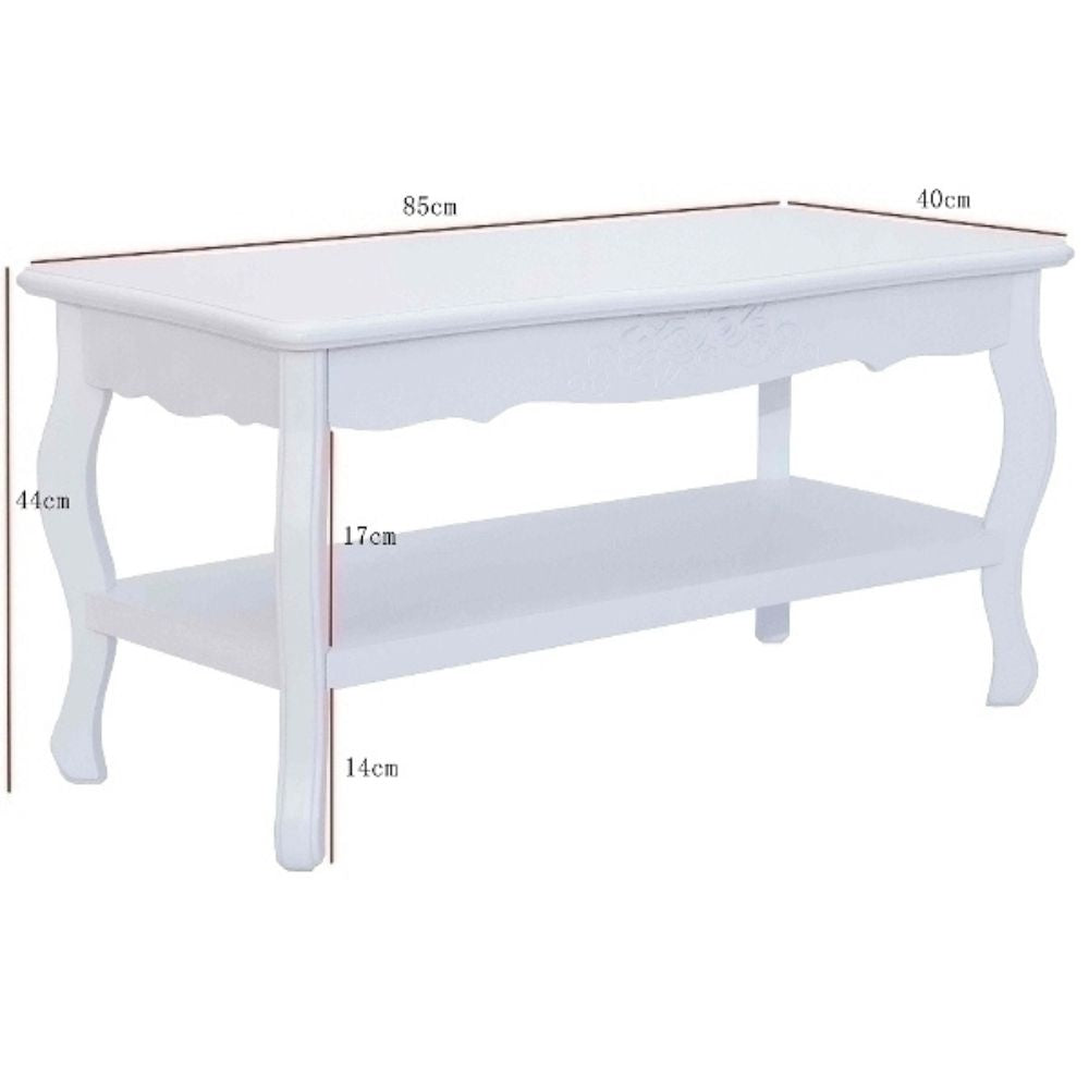 Romantischer Couchtisch BAHAR 88cm weiss Landhaus
