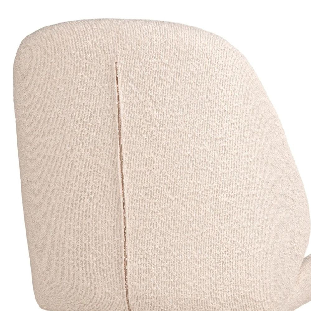 2er Set - Design Drehstuhl VIENNA creme-weiss Bouclé-Stoff