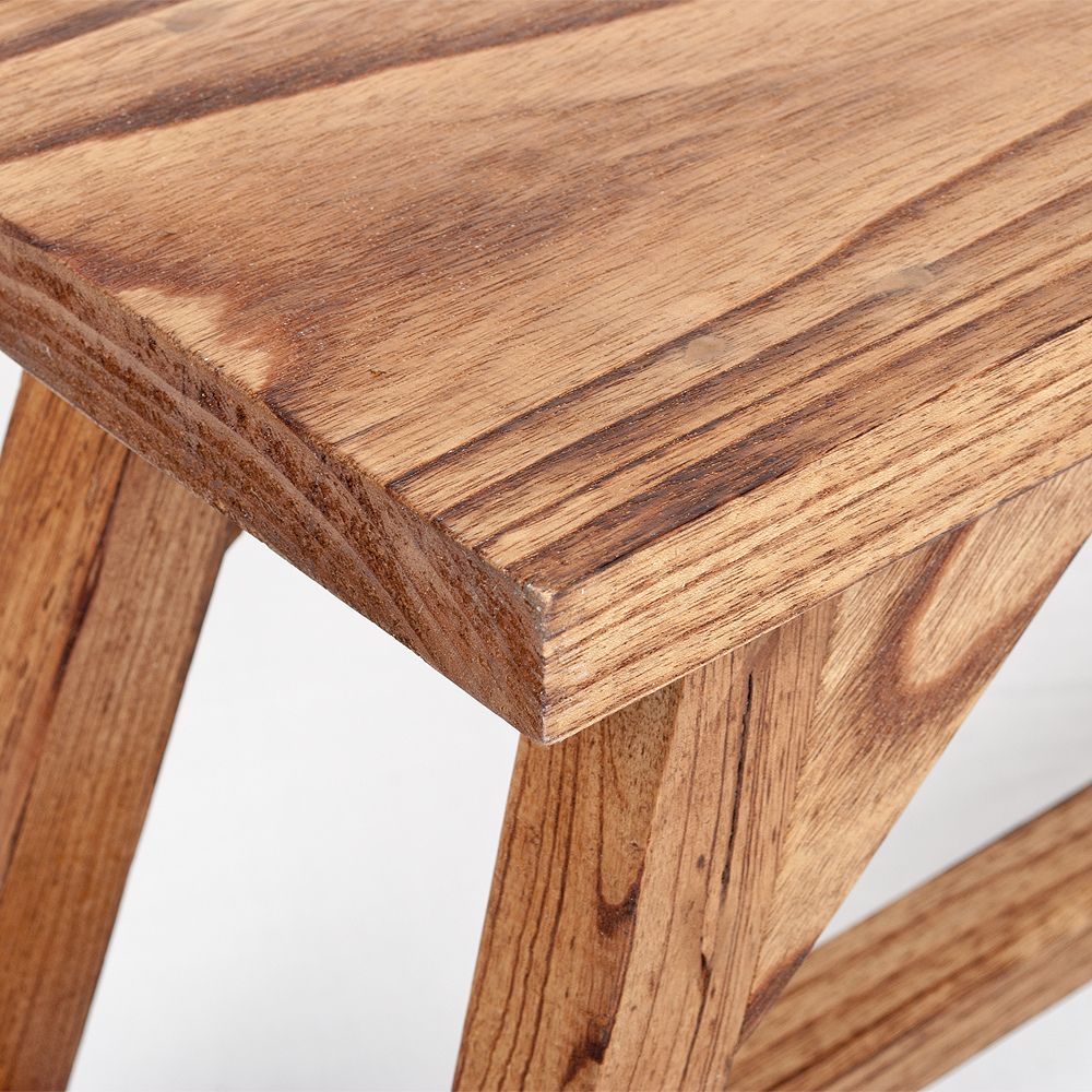 Massivholz Hocker APO Geflammt 50cm Albasia-Holz Handarbeit
