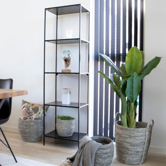 Modernes Regal LEVEN 170cm schwarz + 5 Regalböden