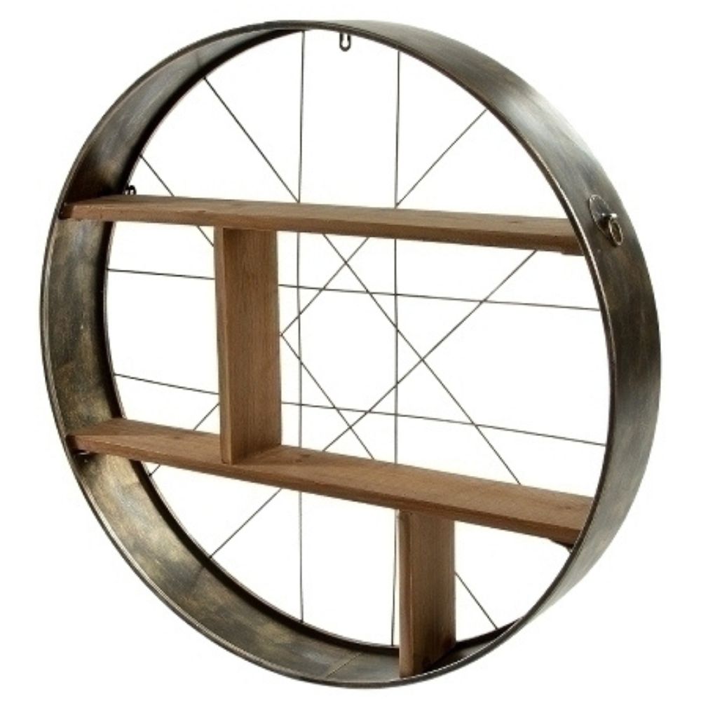 Design-Wandregal MURO 79cm Industrial-Look Metall Holz