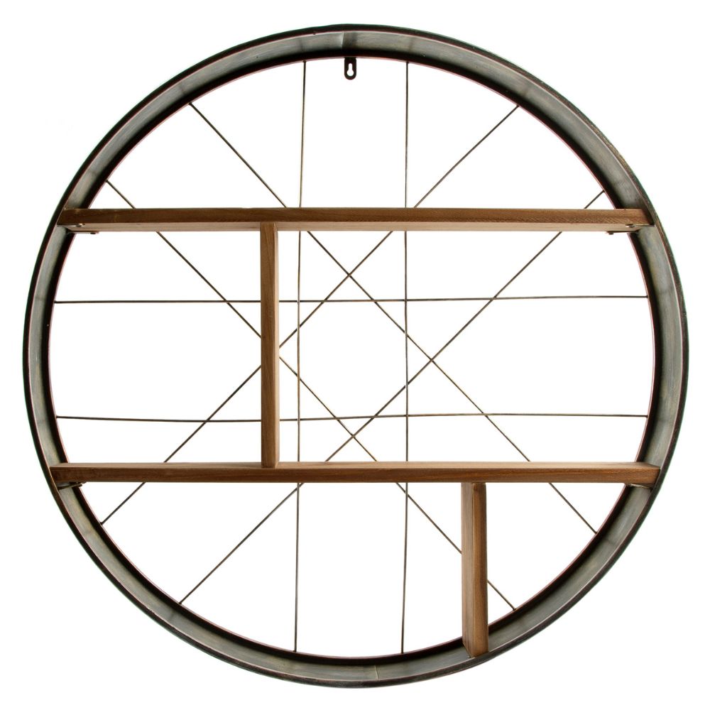 Design-Wandregal MURO 79cm Industrial-Look Metall Holz