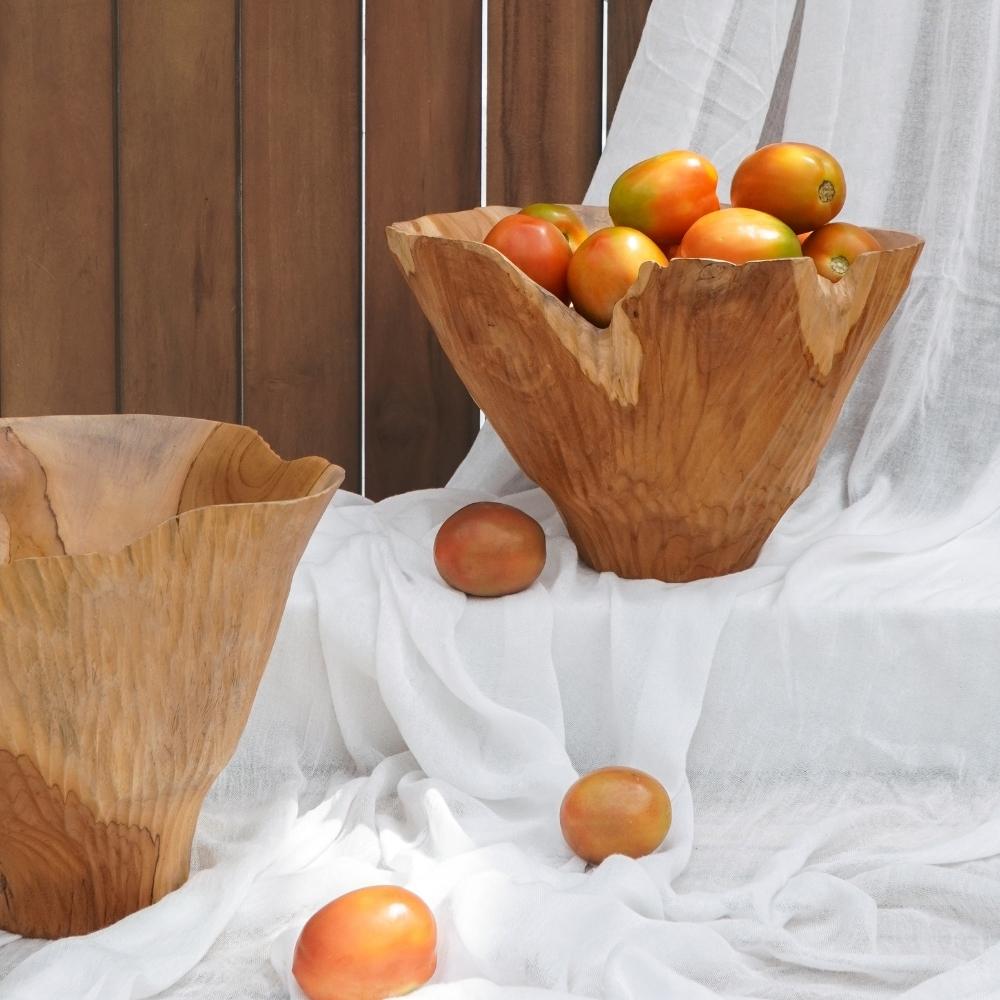 Individuelle Teak Schale CHANIA ca.30cm Natural Unikat