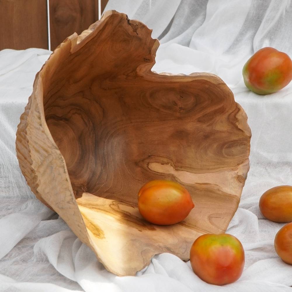 Individuelle Teak Schale CHANIA ca.30cm Natural Unikat
