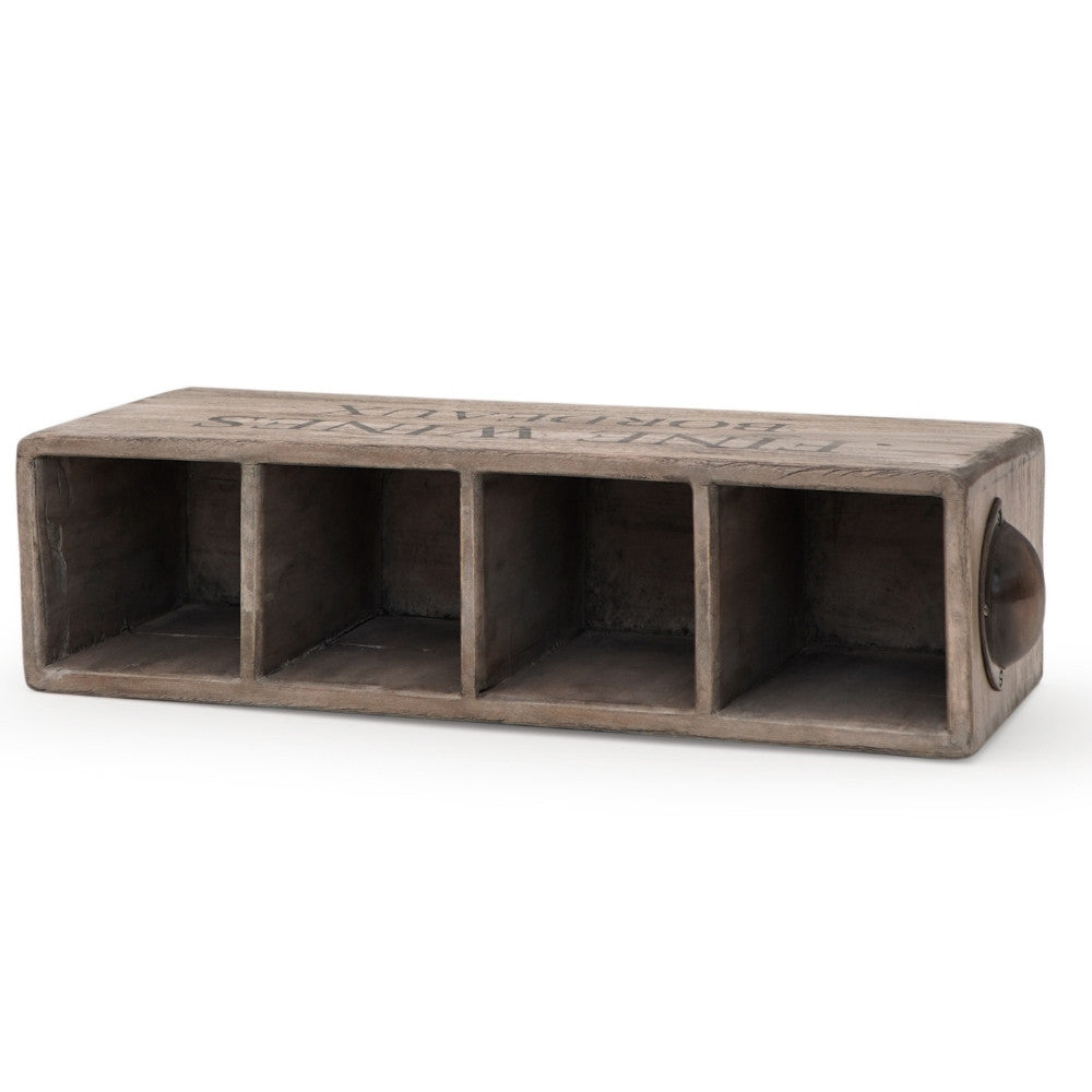 Dekorative Flaschenbox CHATEAU 45cm antik-natural Mahagony