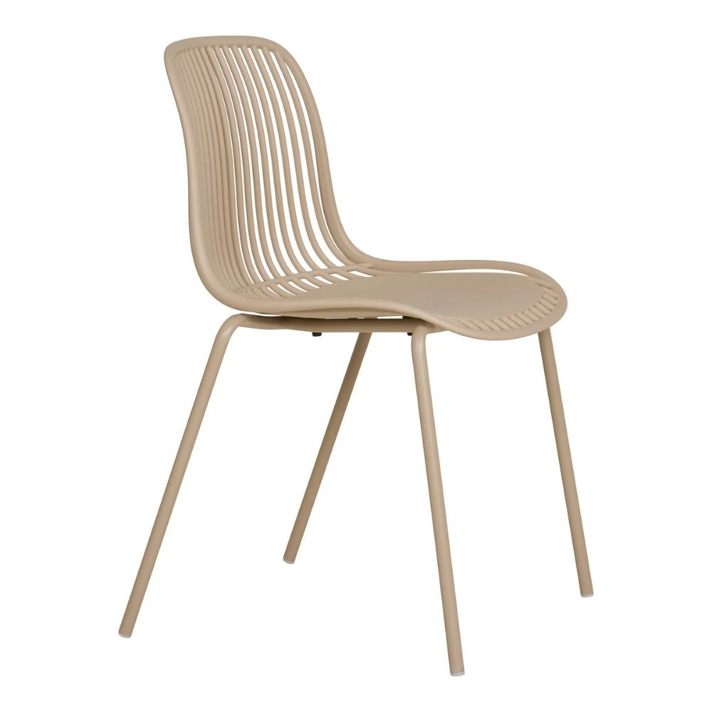 4er-Set moderner Outdoor Indoor Stuhl MANSON sand stapelbar