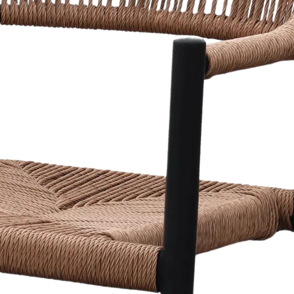 2er-Set Stuhl FUERTE natural schwarz wetterfest Aluminium Rattan