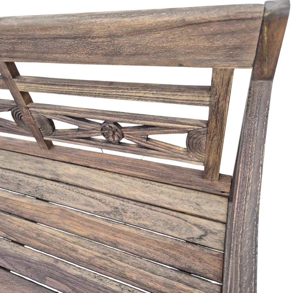 Massive Teakholz Sitzbank CHRISTOS 150cm brown Outdoor Gartenbank