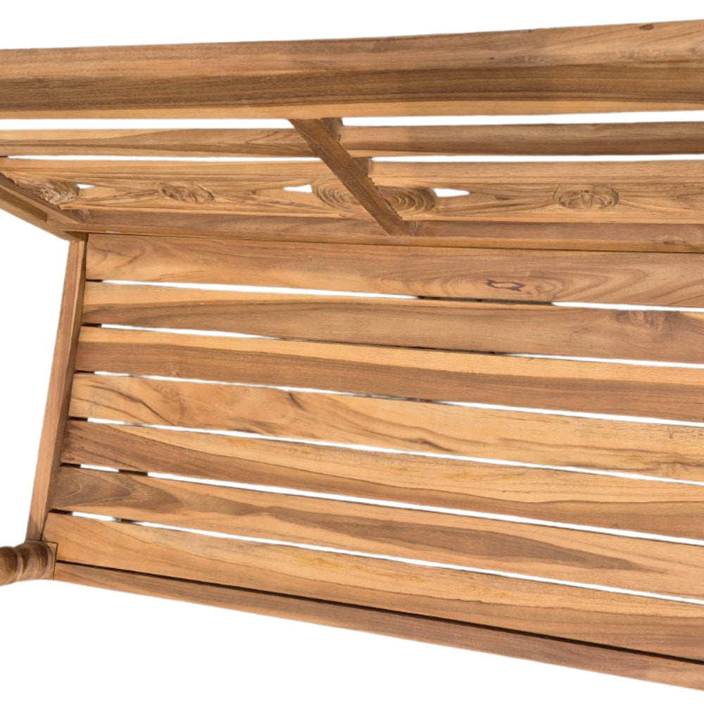 Massive Teakholz Sitzbank CHRISTOS 100cm natur Outdoor Gartenbank