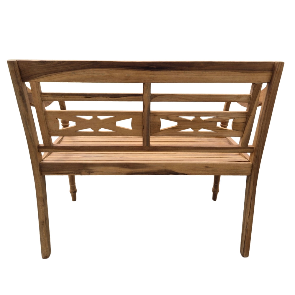Massive Teakholz Sitzbank CHRISTOS 100cm natur Outdoor Gartenbank
