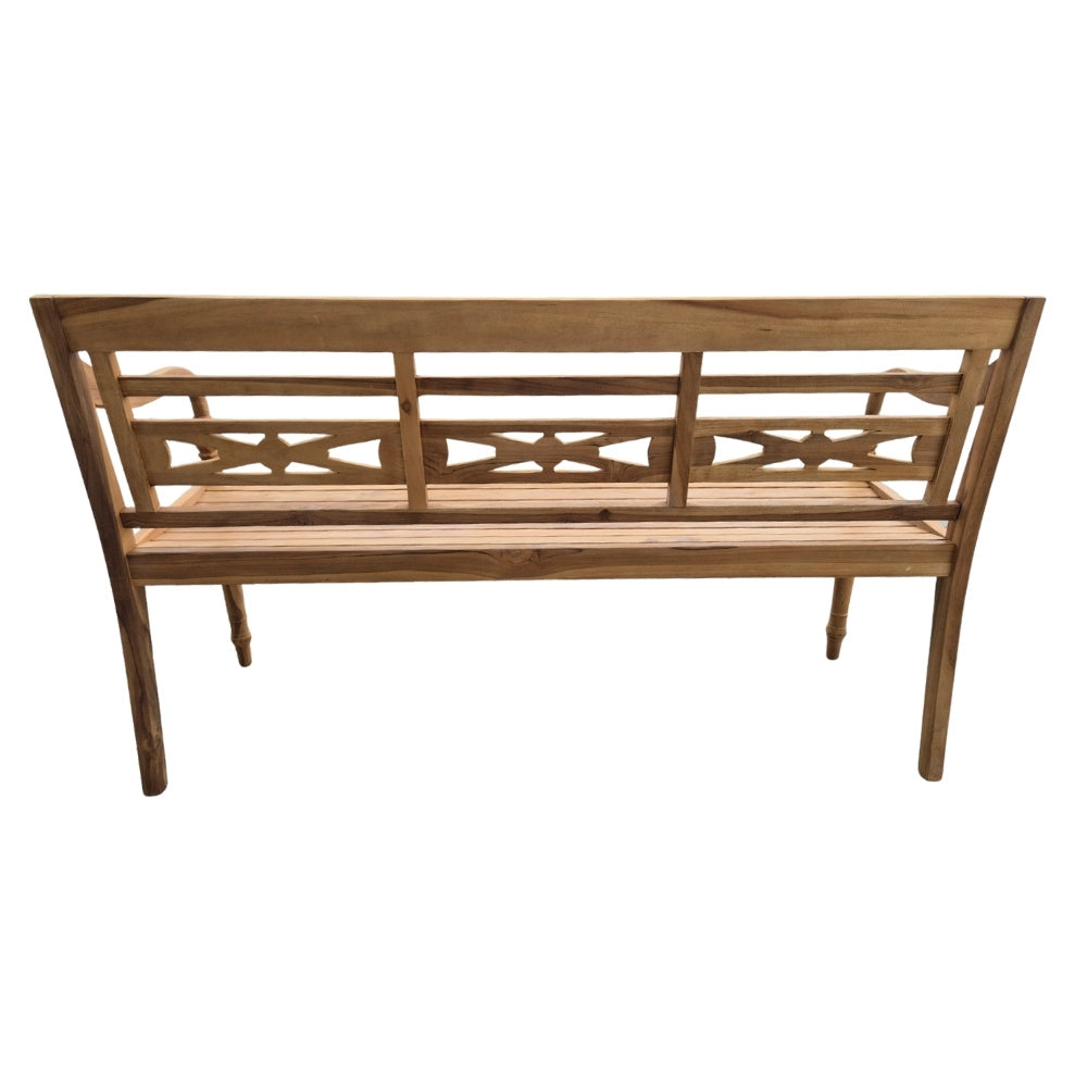 Massive Teakholz Sitzbank CHRISTOS 150cm natur Outdoor Gartenbank