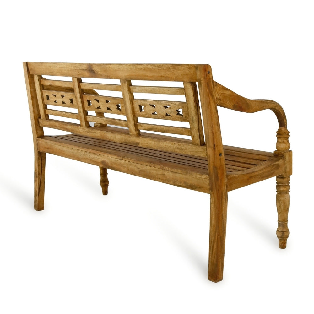 Massive Sitzbank CHRISTOS Antique-Natural 150cm Mahagoni