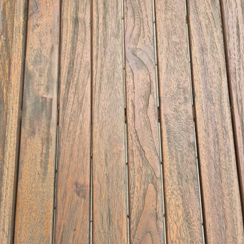 Massive Teakholz Sitzbank CHRISTOS 100cm brown Outdoor Gartenbank