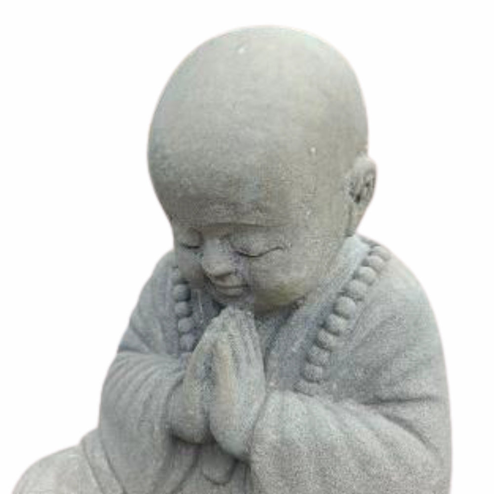Buddha Figur BERDOA 40cm Grau Zement Garten Dekoration