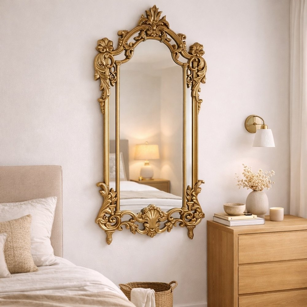 Opulenter Wandspiegel KINGDOM 150cm Gold Barock Verzierung Design – LebensWohnArt