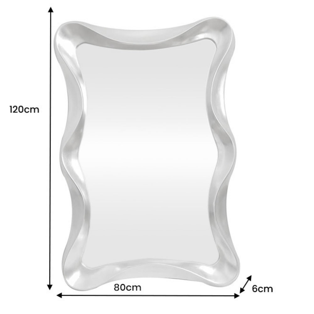 Moderner Wandspiegel WONDER 120cm Silber variabel aufhängbar
