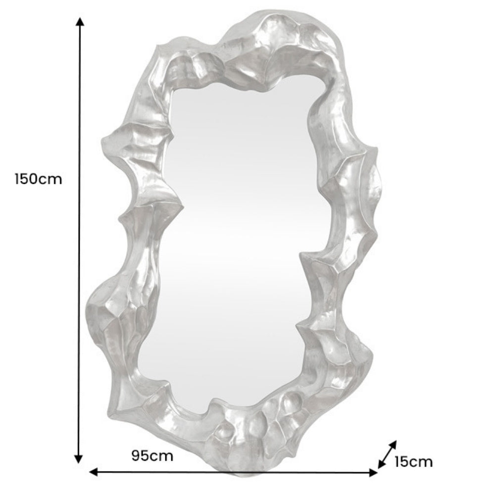 Extravaganter Wandspiegel VENICE 150cm Silber variabel aufhängbar