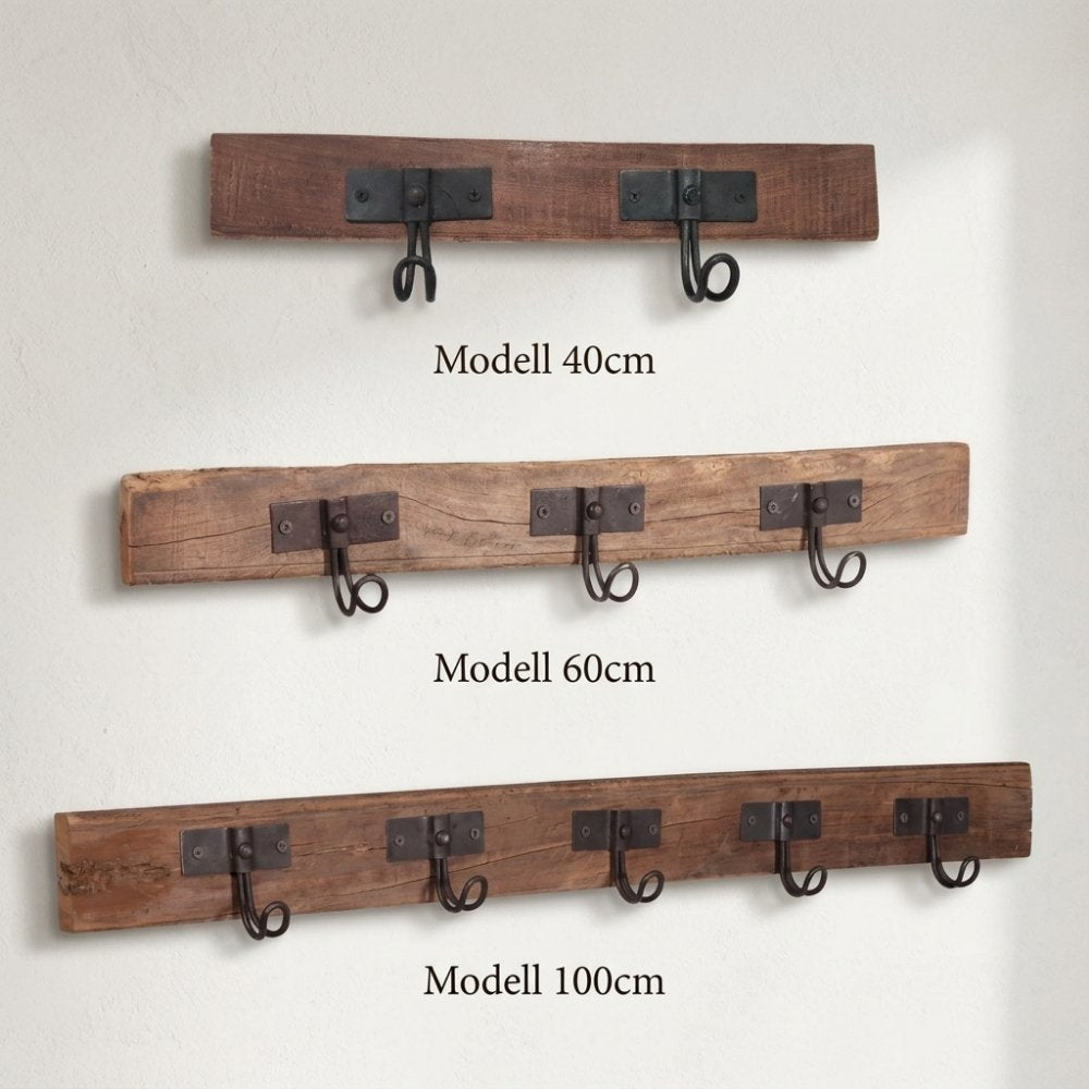 Massive Garderobe VECCHIO 40cm natural recyceltes Holz