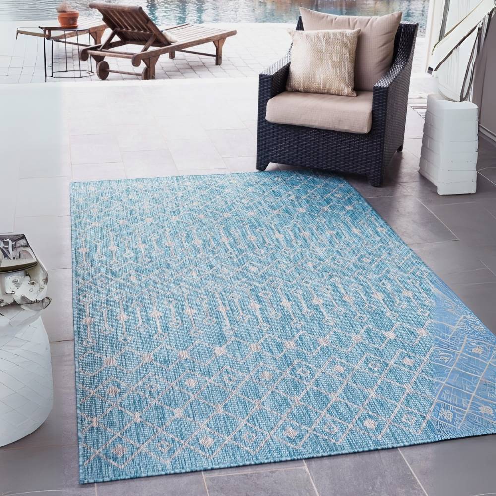 Teppich OUTDOOR CIATO Rechteckig Türkis 150x245 cm Indoor/Outdoor