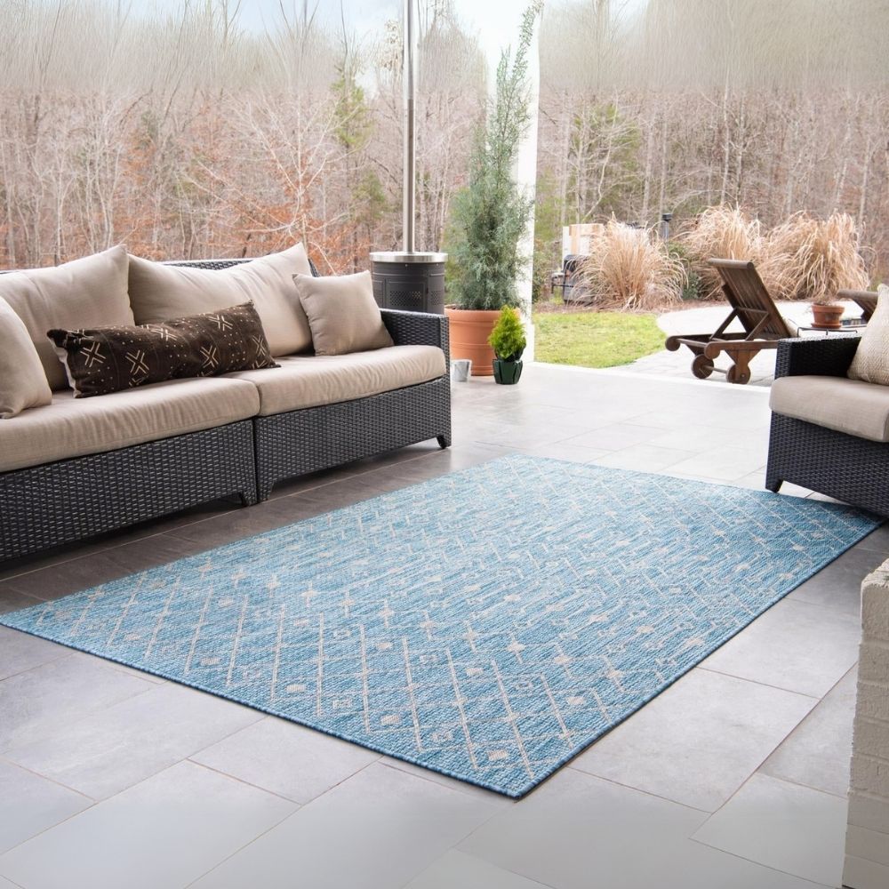 Teppich OUTDOOR CIATO Rechteckig Türkis 150x245 cm Indoor/Outdoor