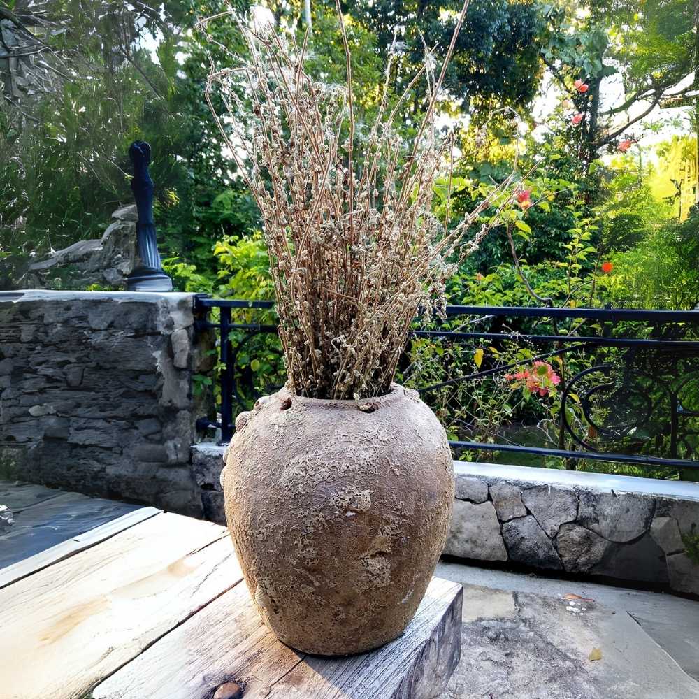 Deko-Vase SEANIC Antik-Fossil-Braun ca. H20cm