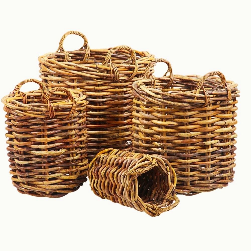 Dickes CL Rattan Korb CESTINO natural ca.D35xH45cm Griffe Pflanzkorb