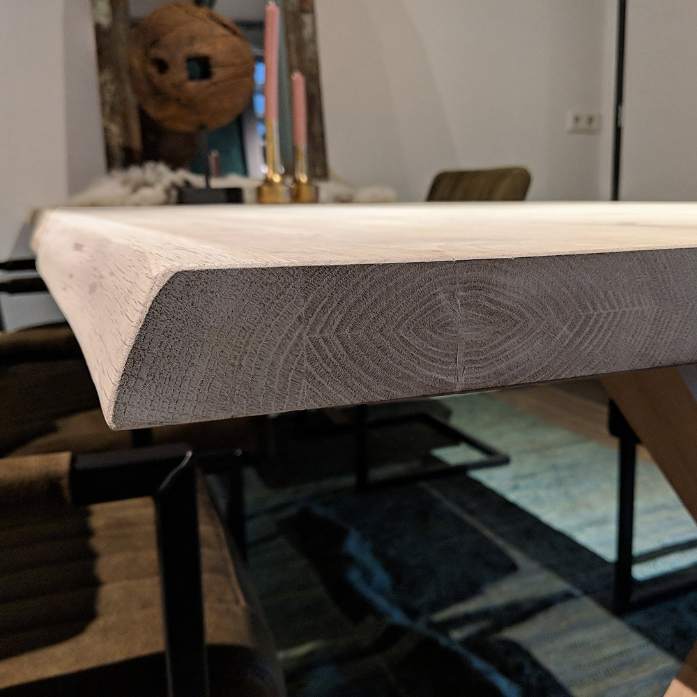 Tischplatte Eiche Twinline NATURE LINE Baumkante H45mm