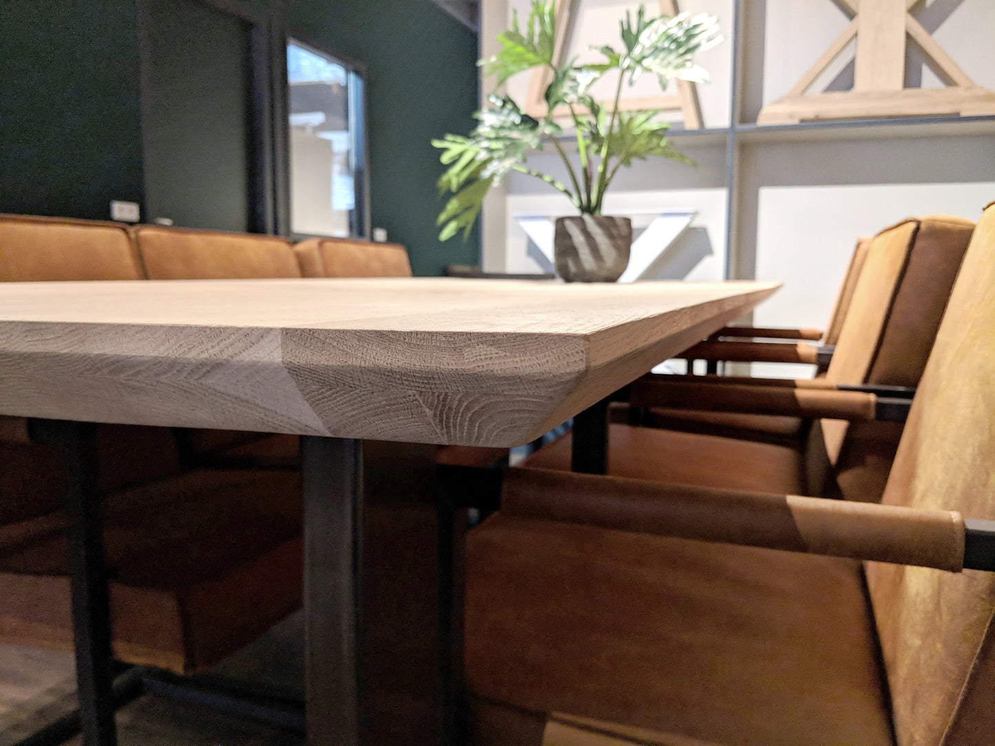 Tischplatte Eiche Twinline SCHWEIZER KANTE  Stärke 45mm (22,5+22,5mm)