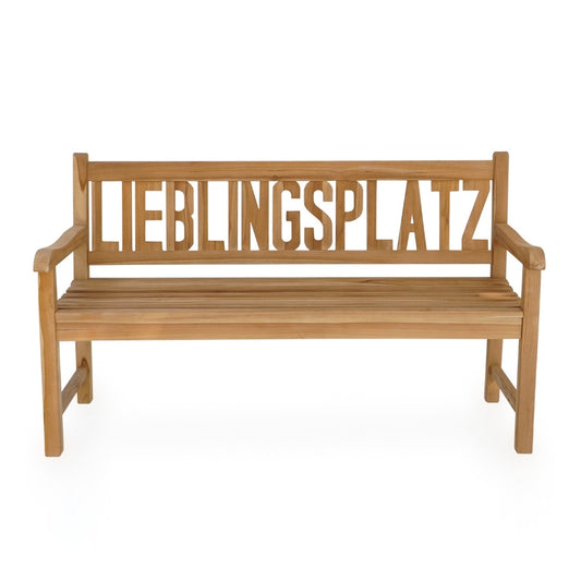 Massive Teak Sitzbank LIEBLINGSPLATZ 130cm Gartenbank Holzbank