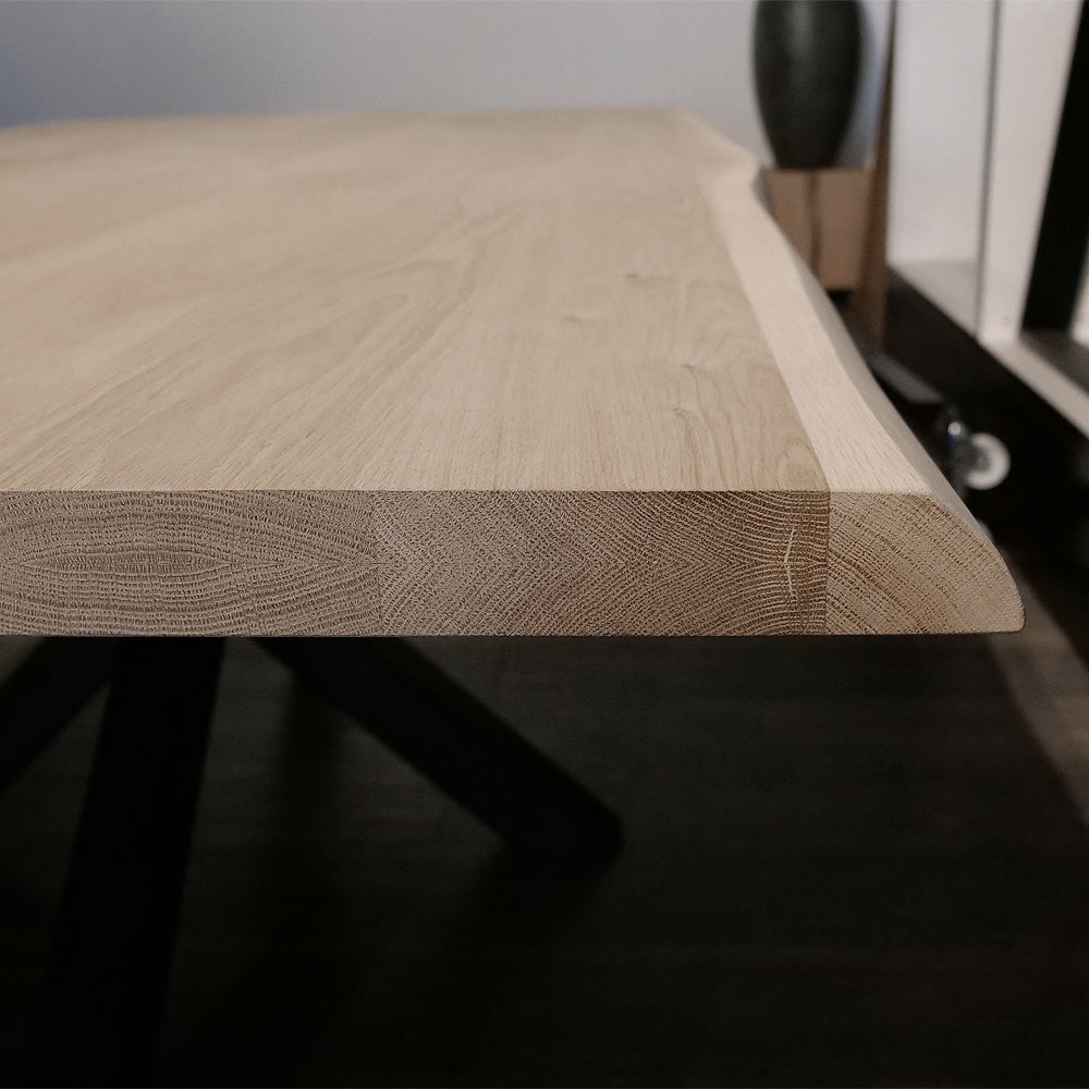 Tischplatte Eiche Twinline NATURE LINE Baumkante H45mm