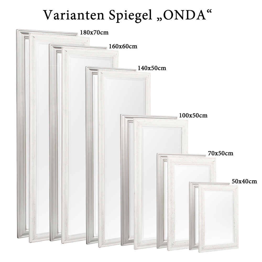 Spiegel ONDA Silver Brushed ca. 90x70cm Holzrahmen