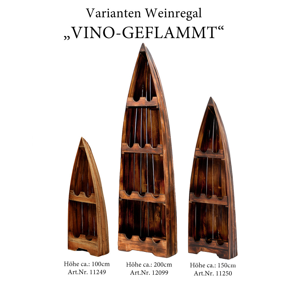 Weinregal VINO-M 100cm Geflammt Mahagony Bootsregal
