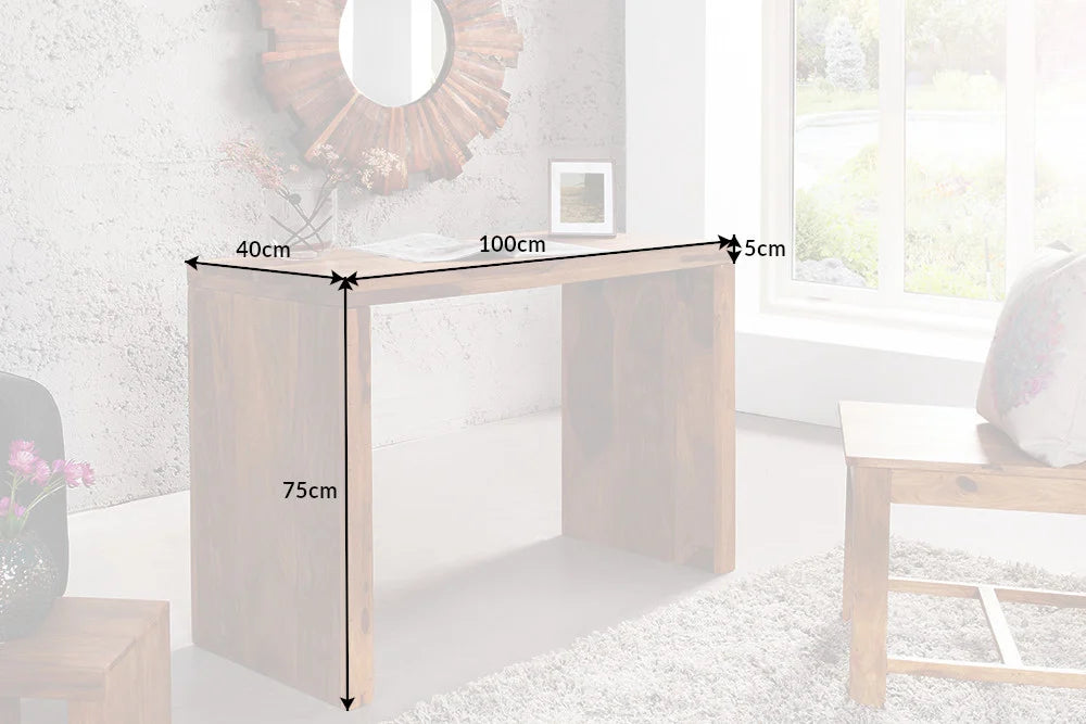 Puristischer Schreibtisch KARA 100cm Konsolentisch massiv Palisander
