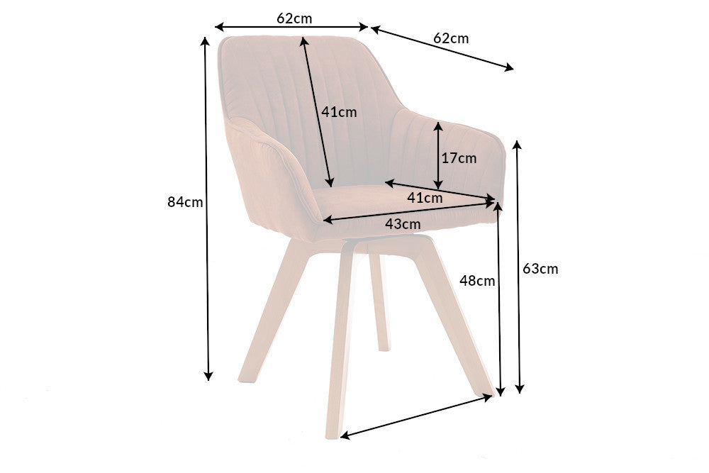 Moderner Drehstuhl NOVO used-brown Buchenholz Beine Armlehnen
