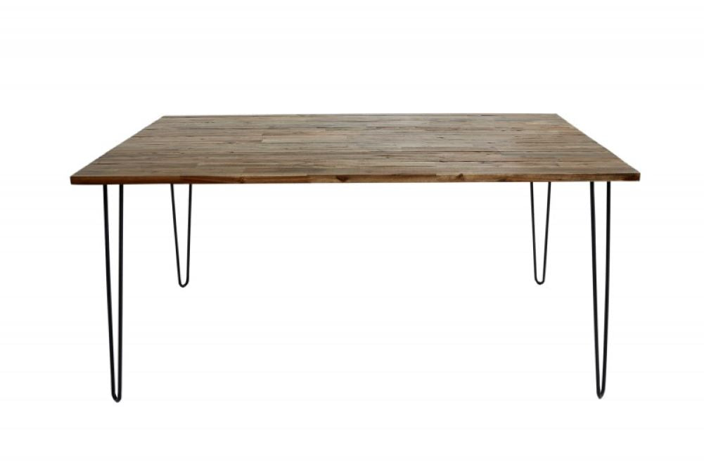 Industrie-Look Esstisch ALINA 160cm living-brown Akazie Metallbeine