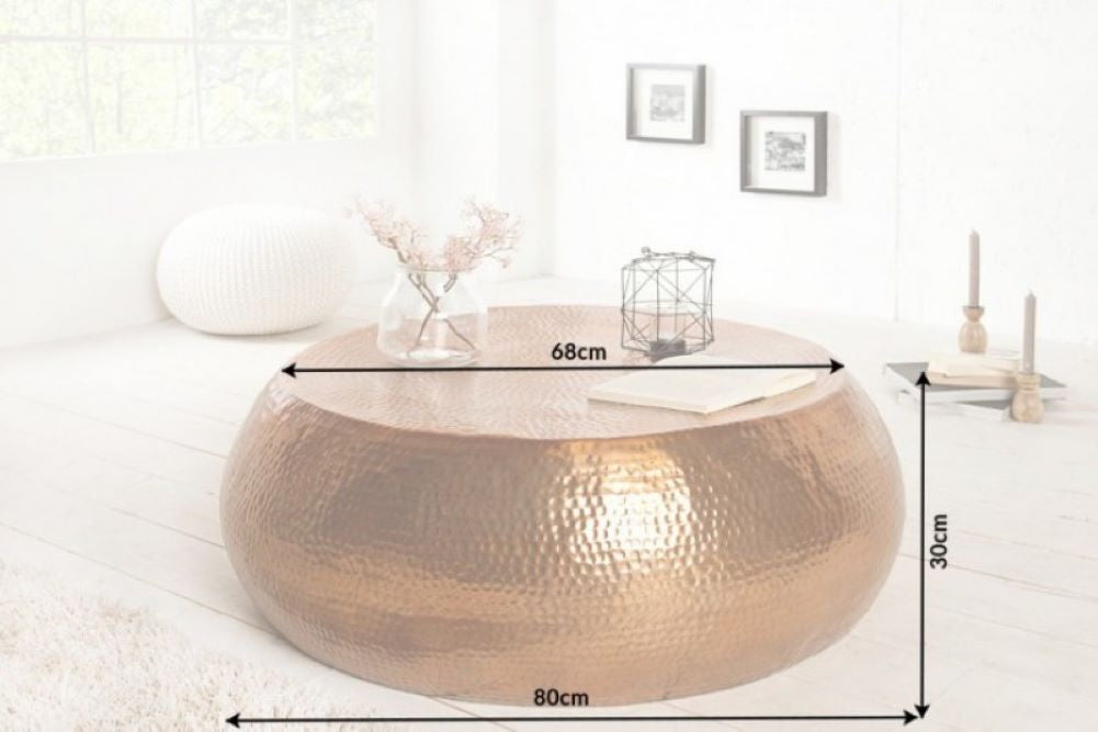 Stylischer Couchtisch MARTELLO No.2 Aluminium 80cm kupfer