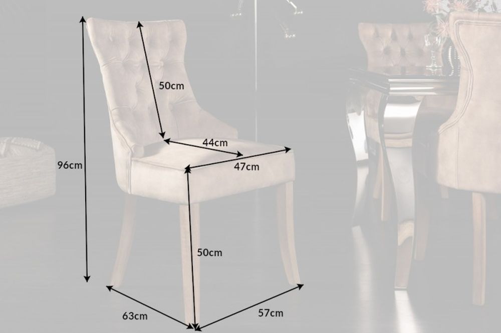 Edler Stuhl MODAN light-brown Samt mit Komfortgriff