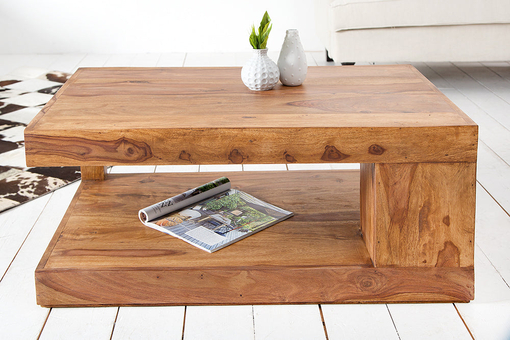 Puristischer Couchtisch SHIVA ca.90x60cm massiv Palisander