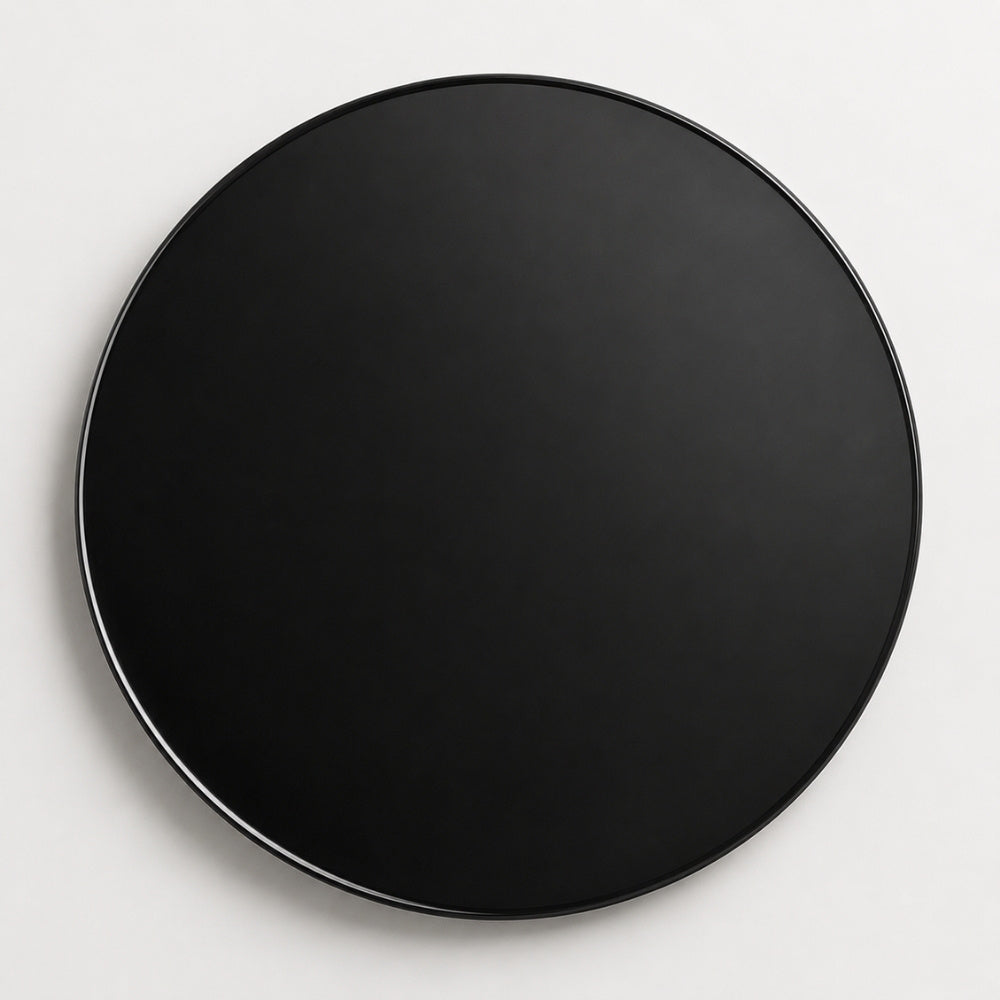 Glasplatte TERRY 90cm schwarz 8mm rund gehärtetes Glas