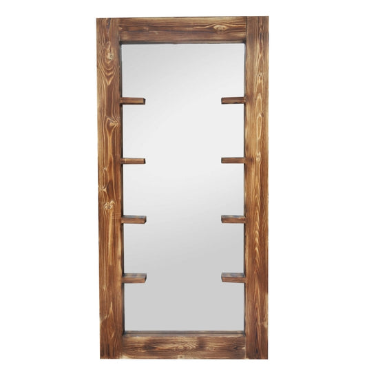 Massivholz-Spiegel HARMONY mit Ablagen 180cm Pinie geflammt