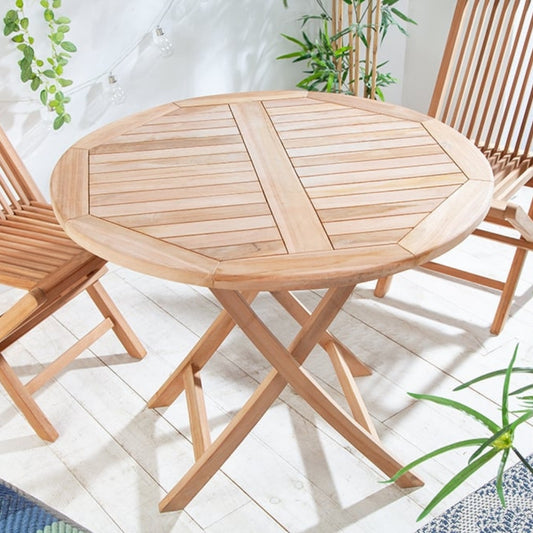 Teak Gartentisch KURSI klappbar ca. D100cm Esstisch