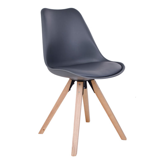 Design Stuhl SKAGEN (2er Set) grau - Holzbeine natural