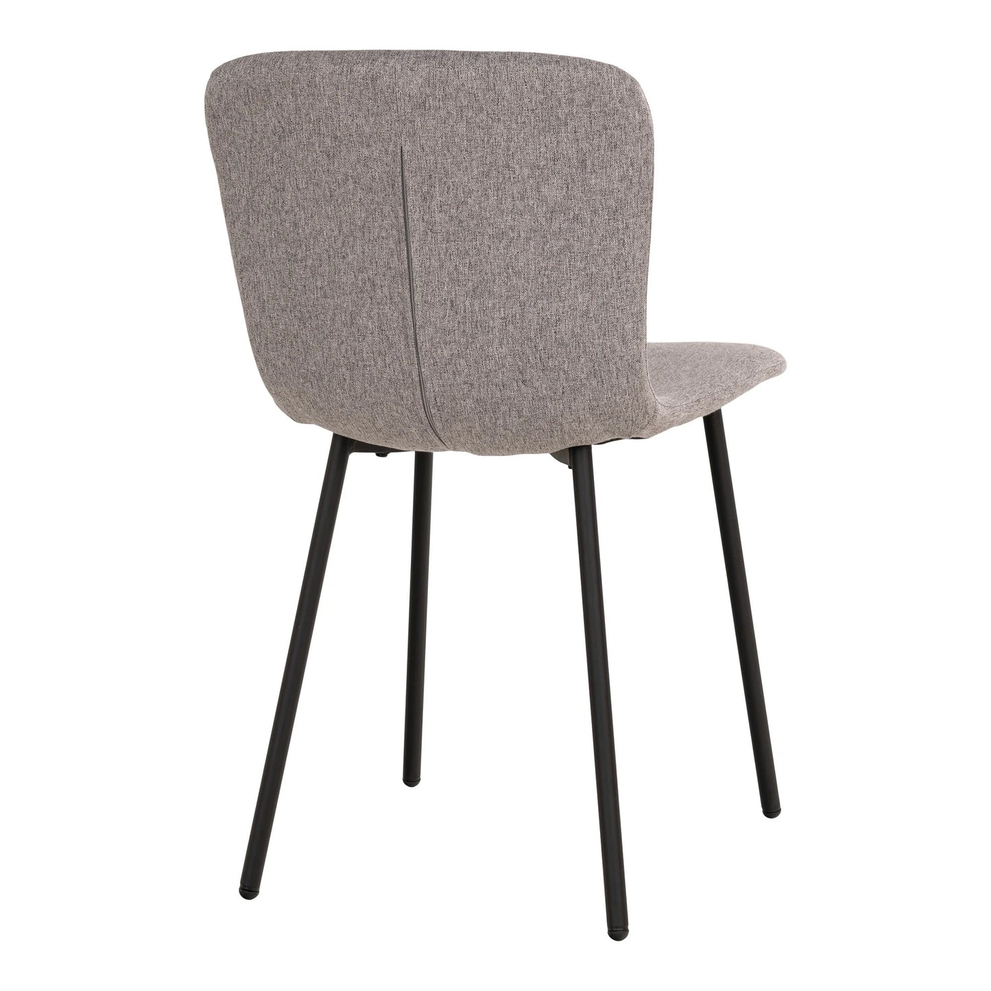2er Set - Retro Stuhl HANNA grau Bouclé-Stoff schwarze Beine