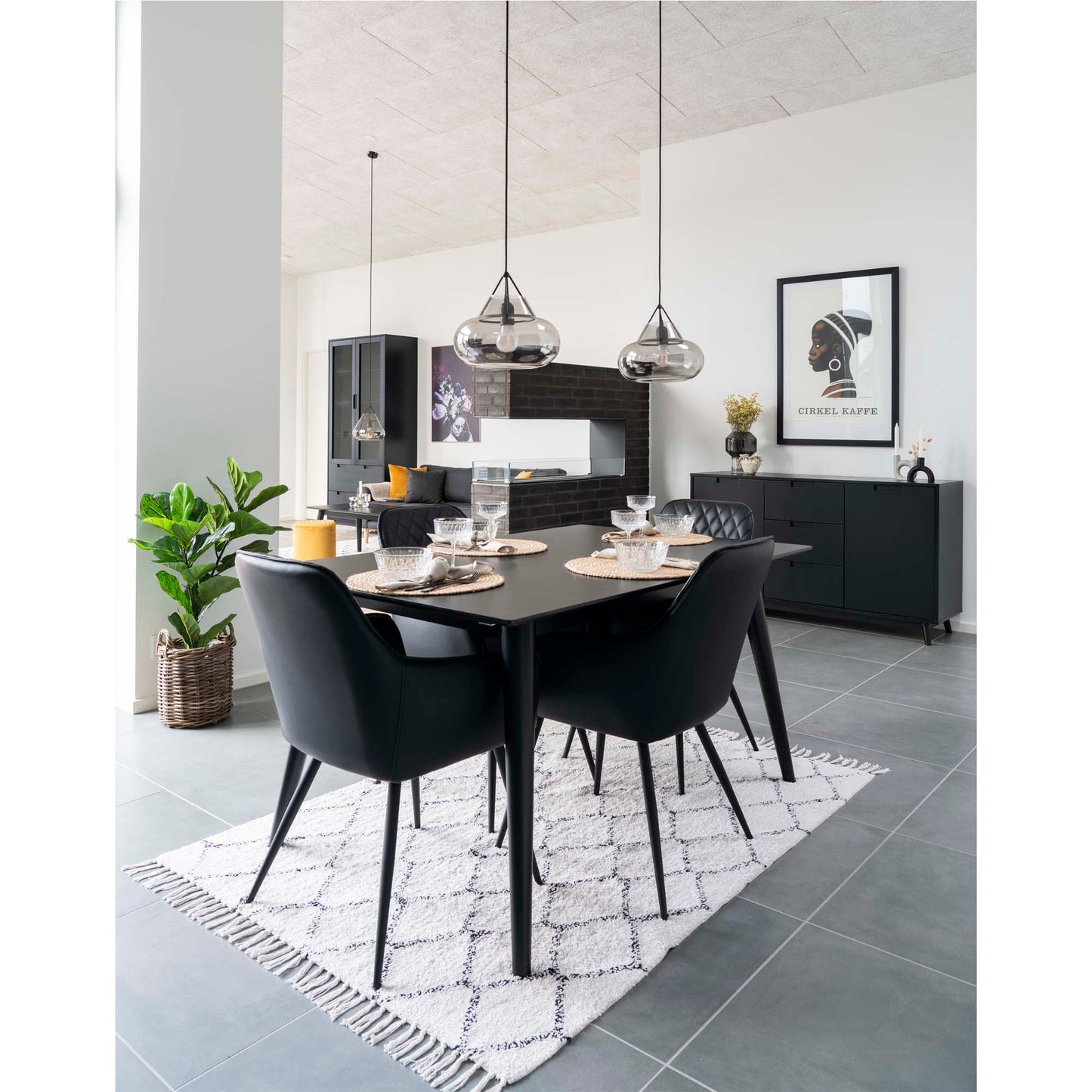 2er Set - Eleganter Stuhl BORA schwarz