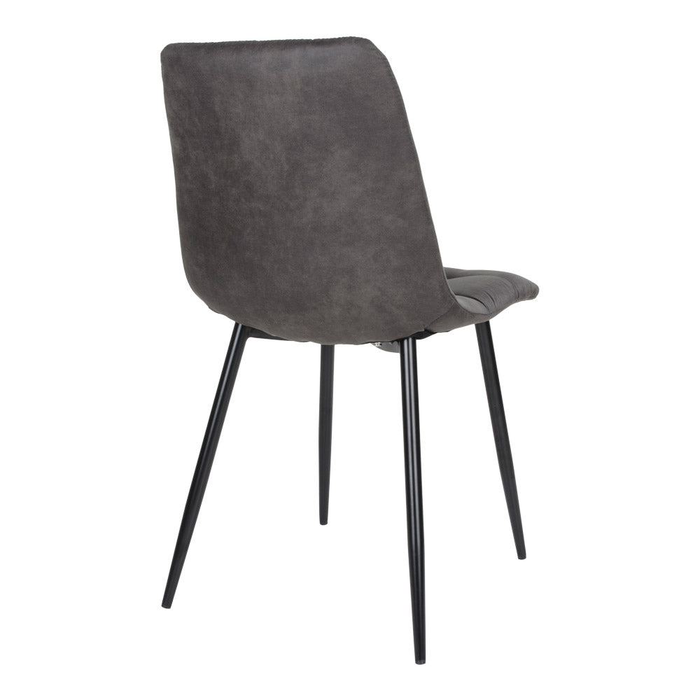 Modernes 2er Stuhl-Set LEIRIA dunkelgrau Mikrofaser