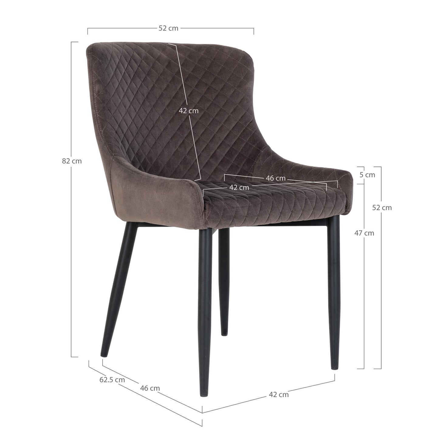 Edler Stuhl BORDEAUX mit grauem Samt