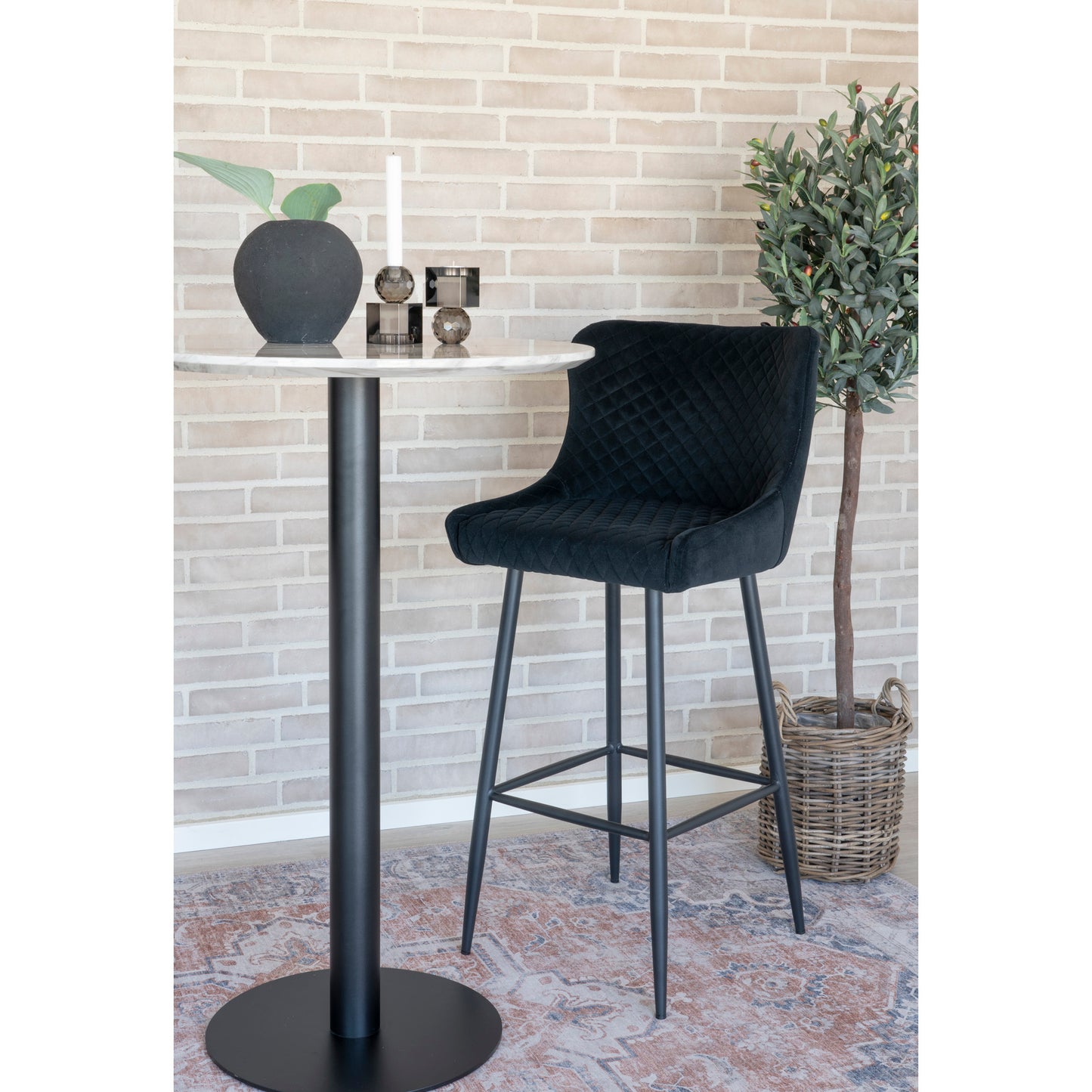 Design Barstuhl DIJON mit schwarzem Samt