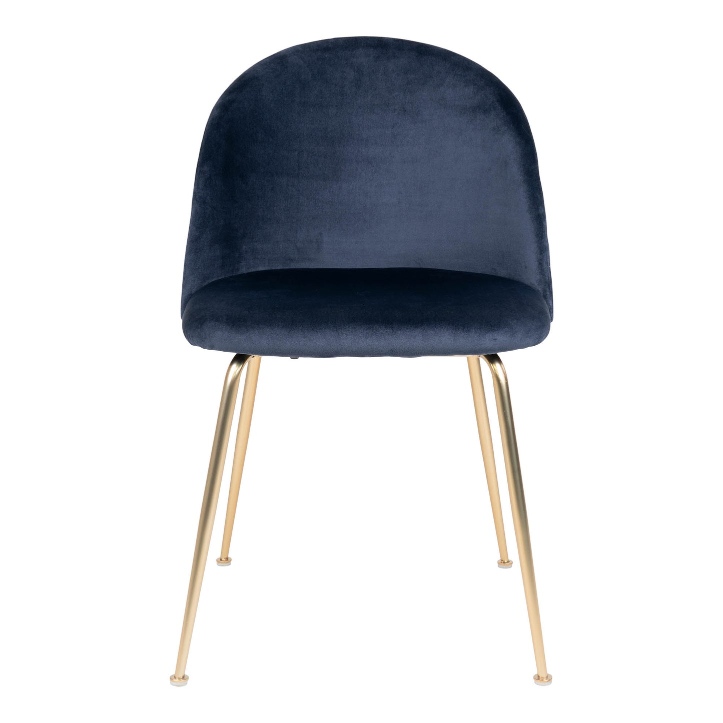 2er-Set Eleganter Stuhl GENF blau Samt - Beine in Messing-Look